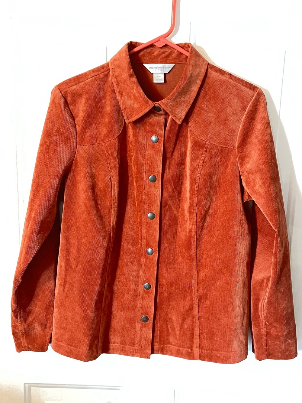 Christopher & Banks Rust Orange Suede Snap-Front Jacket